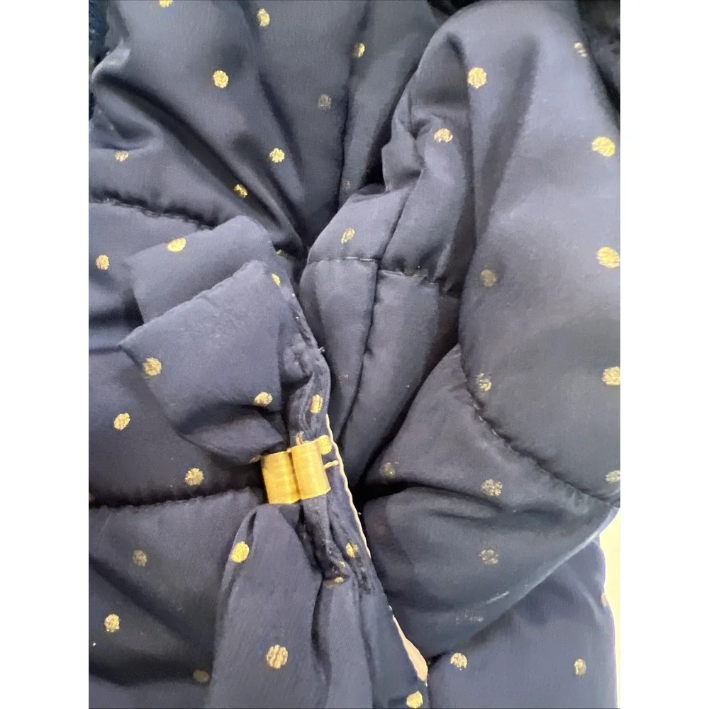 Carters Full Zip Puffer Jacket Girls 2t Navy Blue‎ Hooded Insulated Lined Coat